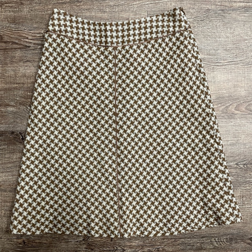 Ann Taylor 1960 Mod skirt vintage houndstooth pattern circle skirt knee skirt